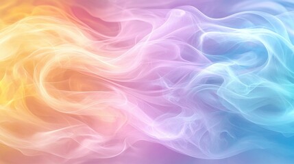 Obraz premium A vibrant swirl of colorful smoke blends soft orange, pink, and blue hues, creating a dreamy, ethereal atmosphere.