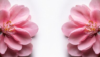桜の花両サイドに二つある背景