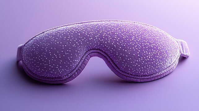 A soft purple background provides the perfect backdrop to a cozy sleep mask, its gentle curve inviting relaxation and a restful slumber.