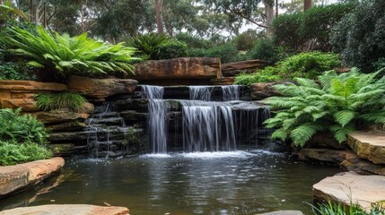 Serene Waterfall Oasis: A Tranquil Garden Escape