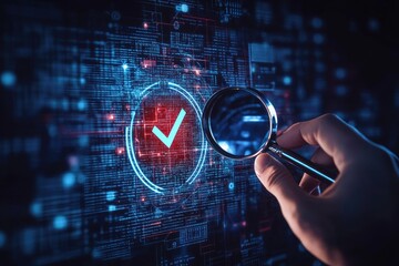 Hand inspecting digital security verification