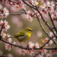 春の梅とメジロ｜Japanese White-eye with Plum Blossoms in Spring