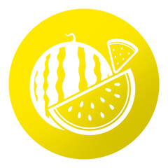 yellow slice watermelon circle icon