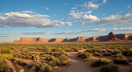 Monument Valley's Majestic Landscape, A Tapestry of Desert, Sky, and Formations
