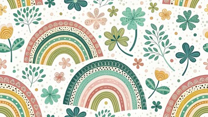 Drone Shot Pastel Rainbow St. Patrick's Day Texture - Aerial View, Organic, Festive