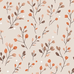 Aesthetic flower illustration with a seamless design, featuring vibrant colors and intricate details. Perfect for textile prints, wallpapers, and digital backgrounds