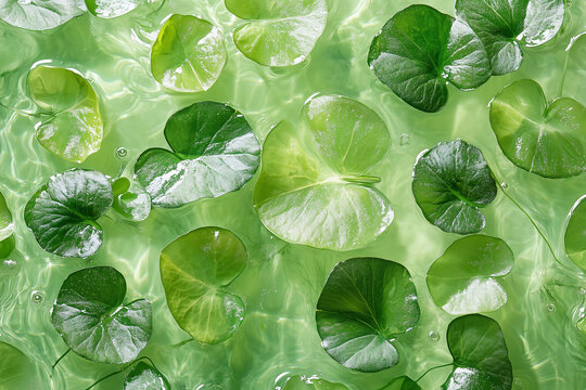 Fresh Centella asiatica (CICA) background photo graphic material
