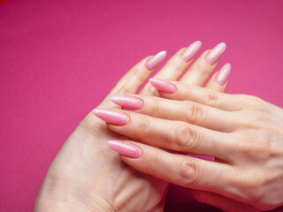Woman hand care. Hands and spa relaxing. Beauty woman nails.