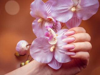 Woman hand care. Hands and spa relaxing. Beauty woman nails.