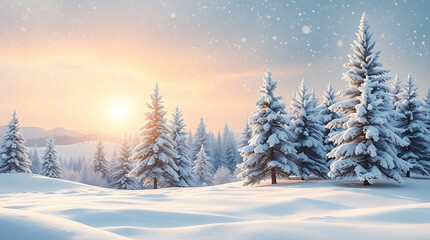 Snowy Winter Wonderland Background for Holiday and Seasonal Designs