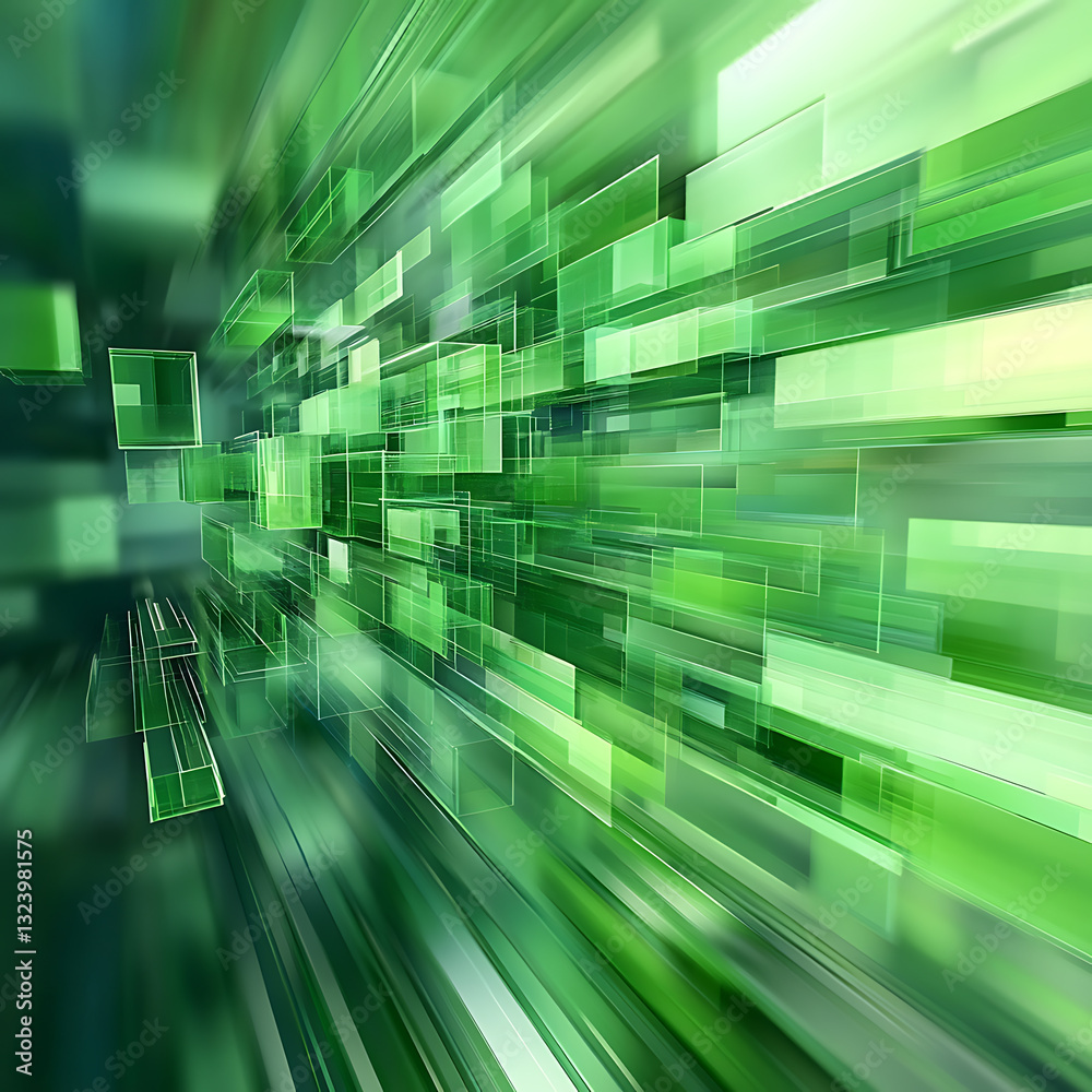 Fototapete dynamic digital transformation virtual space abstract graphics high-tech environment futuristic pers