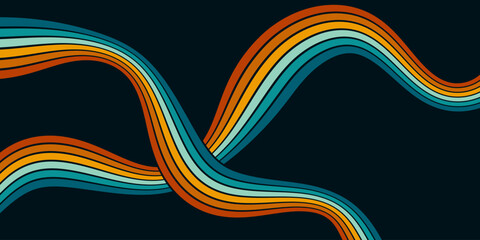 Vintage striped backgrounds, posters, banner samples retro colors 1970s 1900s 70s 80s 90s. Retro vintage style 70s striped background poster lines. Shapes vector design graphic 1980s.