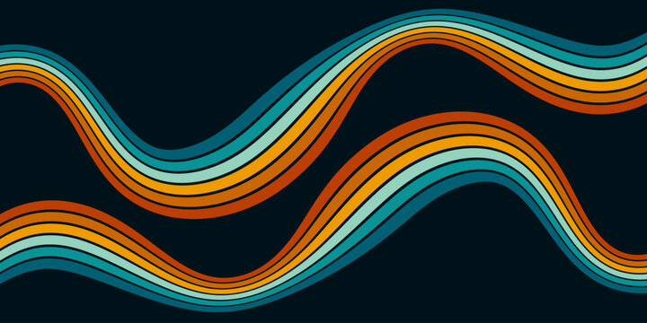 Vintage striped backgrounds, posters, banner samples retro colors 1970s 1900s 70s 80s 90s. Retro vintage style 70s striped background poster lines. Shapes vector design graphic 1980s.