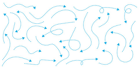 Blue Hand drawn vector arrow set. Arrow crayon brush doodle chalk line stroke. Sketch pencil texture line scribble arrow icon.