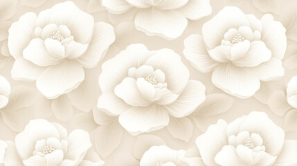 Fototapeta premium A visionary seamless composition featuring crisp white floral motifs beautifully arranged in a