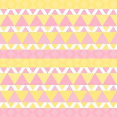 Geometric pink yellow and white seamless pattern