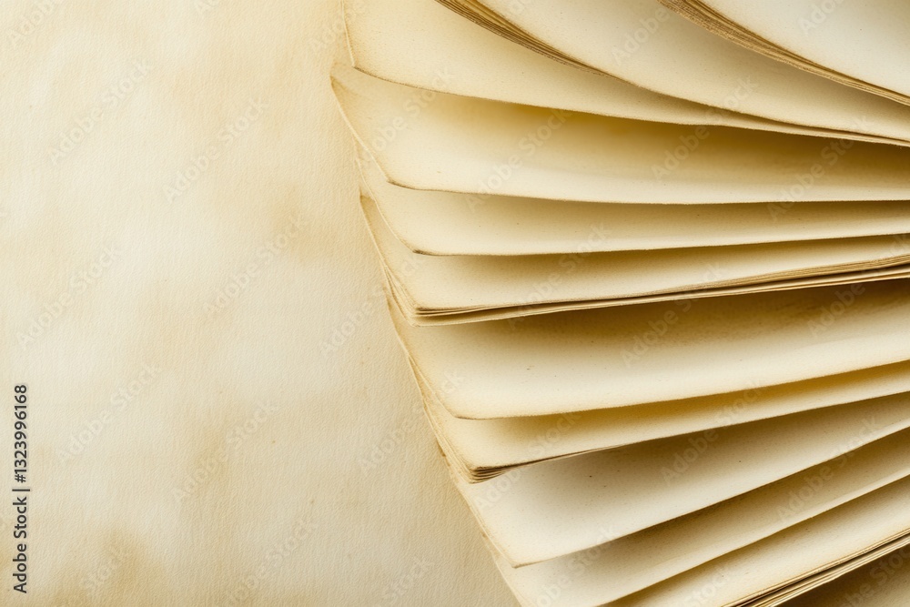 Poster exploring the nuances of book page textures in a scholarly design with warm cream and brown tones