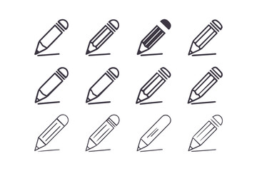 Pencil Icons Bundle Clipart Isolated Vector Illustration
