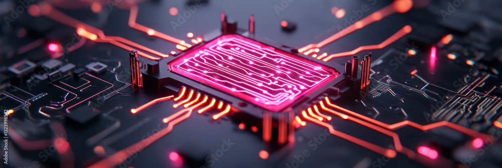 Poster A visionary digital artwork showcasing an intricate high-tech cybernetic code conduit, dynamically