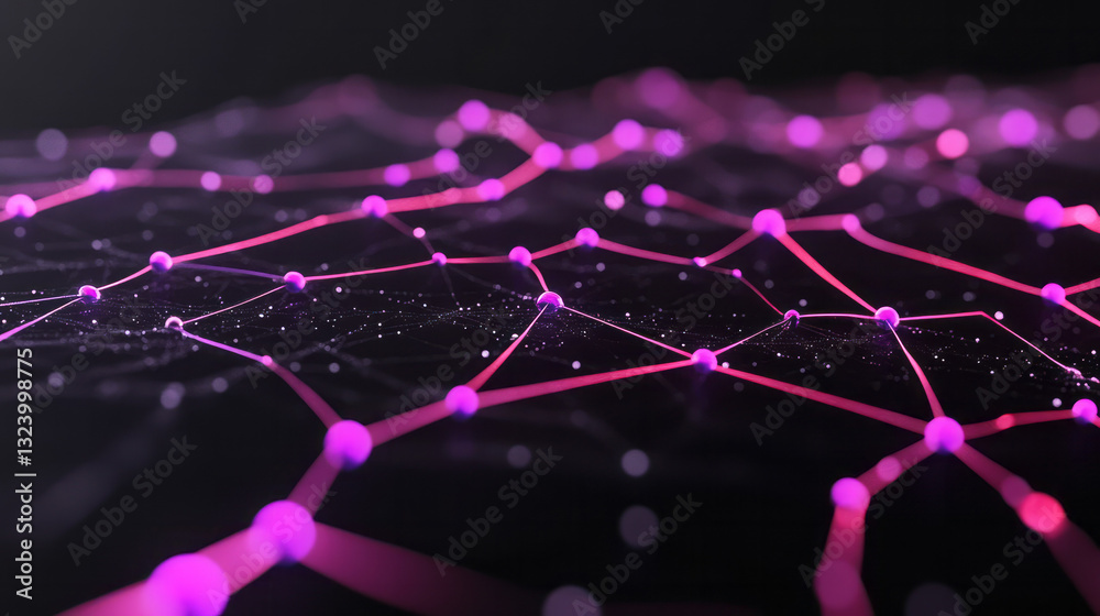 Fototapete a visionary abstract digital rendering capturing a minimalist, futuristic neural network composed