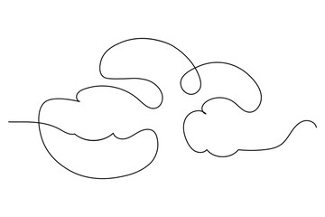 cloud one line art of isolated outline vector drawing illustration