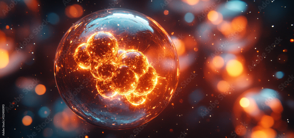 Poster This visual depicts quantum particles suspended in superposition, showcasing the complexities of entanglement and decoherence amidst a colorful backdrop, embodying cutting-edge quantum computing.