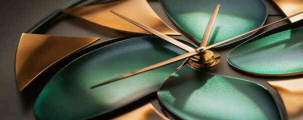 A close up view of an elegant artistic wall clock