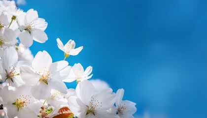 青空の下に咲く白い桜