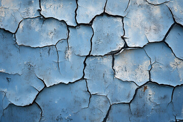 Obraz premium Detailed view of a rough - cracked leather surface providing a vintage blue background