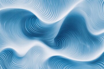 flowing abstract pattern of intertwining azure and white waves creating optical illusion of perpetual motion, minimalist design with subtle gradient transitions