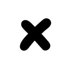 Obraz premium Bold letter X of latin english language. Black font symbol in hand drawn doodle style. Vector illustration isolated on white background. For presentation, logo, branding, font, education.