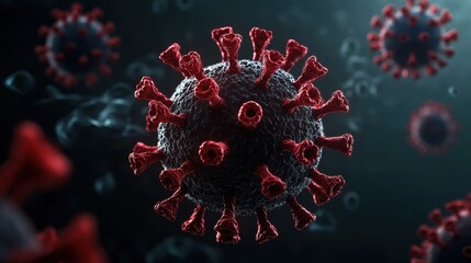 A virus on dark background. 