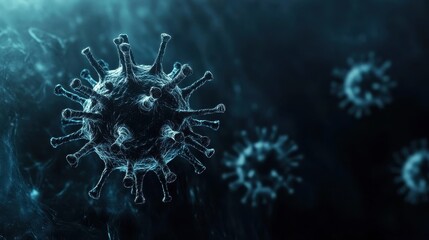 A virus on dark background. 