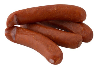 bright red sausage cut out isolated transparent background