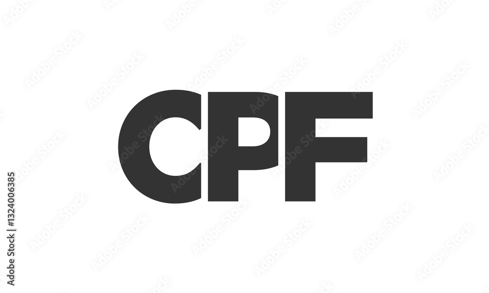 Poster cpf logo design template with strong and modern bold text. initial based vector logotype featuring s