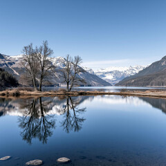 Serene Mountain Lake Reflections
