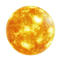 Realistic Sun Planet Globe Isolated on White or Transparent Background