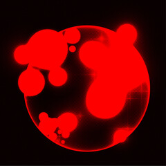 Red Abstract Light Blob Particles Illustration with  Scanline Effect