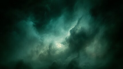 A dramatic view of luminous clouds in dark space