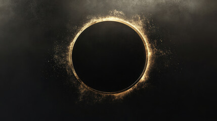 Vector light line effect of golden circle. Luminous fire trail on a transparent background. Light round line with an advantage effect. Golden dust circle light png.	
