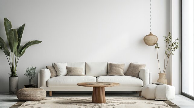 Fondo interior de sala de estar moderna minimalista.