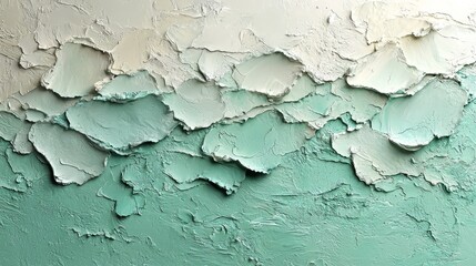 Obraz premium Textured paint layers creating a serene abstract wall art studio setting digital photography close-up view