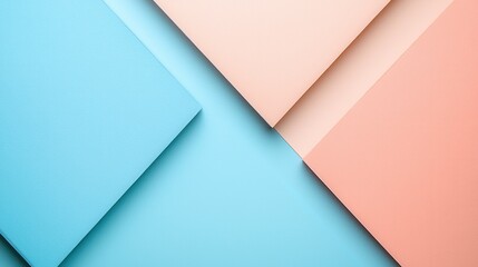 Obraz premium A vibrant composition of overlapping pastel-colored papers, featuring shades of blue and peach, creating a modern, minimalist aesthetic.