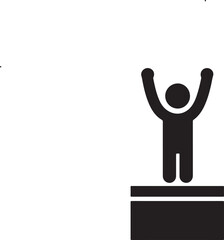 business man with arms raised