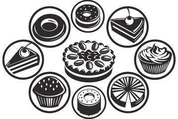 circular bakery sweet treat branding vector design