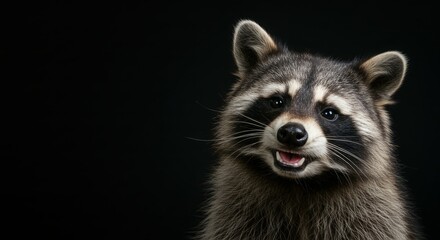 Obraz premium Curious Raccoon Close-Up