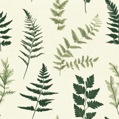 a pattern design with fern leaves and blades of grasses 