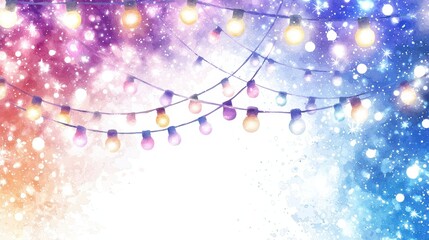 Obraz premium Colorful Twinkling Lights with Sparkles on a Dreamy Background for Celebratory Events and Festive Occasions