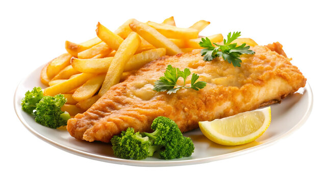 Fried fish with vegetables and salmon steak with potatoes and salad on a plate