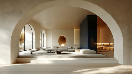 Modern, minimalist living space